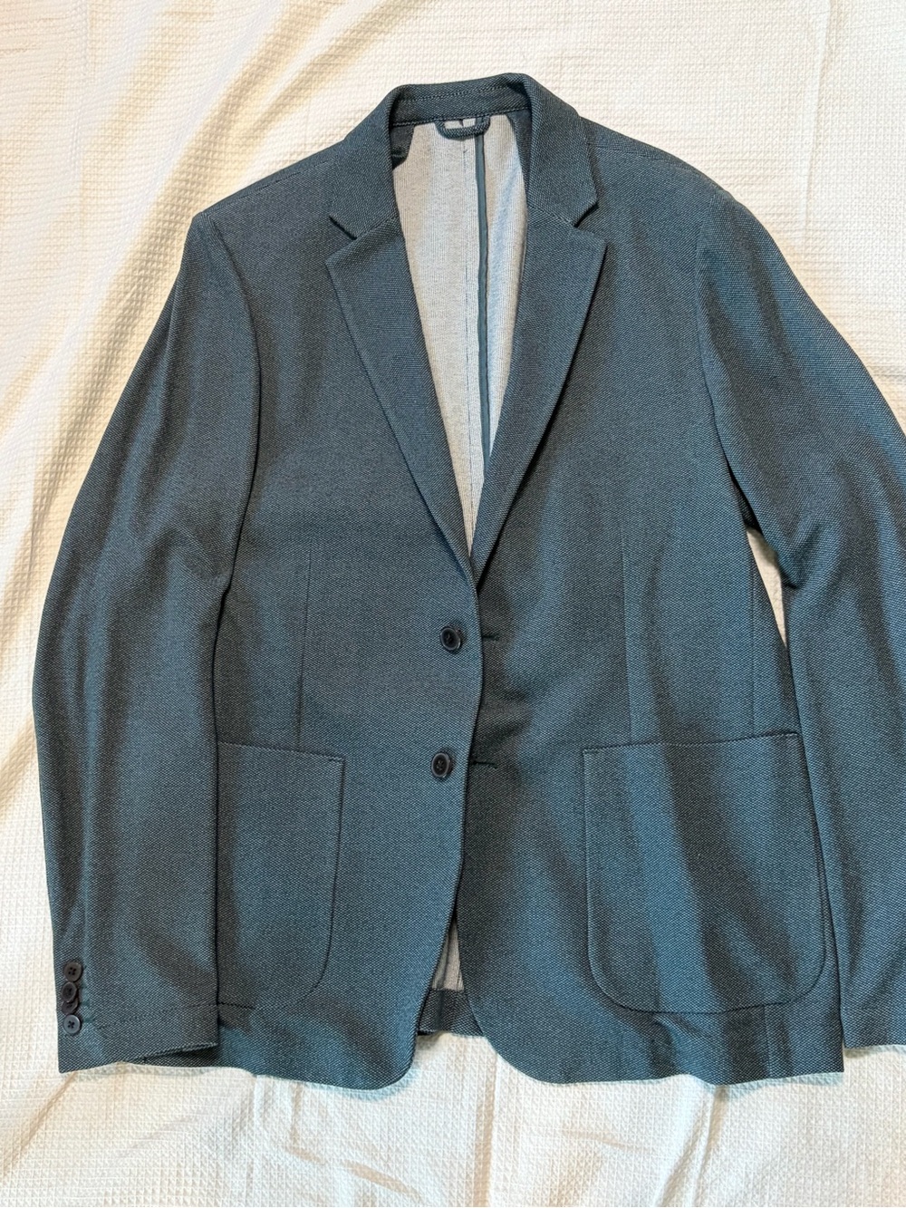 Frank & Oak Men's Dark Teal Single-Breasted Blazer